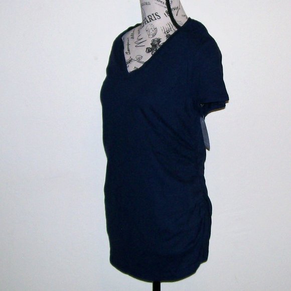 NWT Maternity Shirred V-Neck Tee - Picture 3 of 6